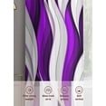 thumbnail image 7 of Purple White Moire Semi Sheer Curtains 84 Inch Length 2 Panels Set, Modern Abstract Art Sheer Kitchen Curtain Privacy Voile Window Curtain for Living Room Bedroom Rod Pocket Drapes, 7 of 7