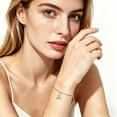 thumbnail image 2 of HESHPAWS S925 Sterling Silver Initial Bracelets for Women, Your surname initial bracelet, 2 of 5