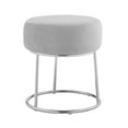thumbnail image 4 of Linon Brandi Vanity Stool, 18.25" Seat Height, Gold Finish with Gray Fabric, 4 of 8
