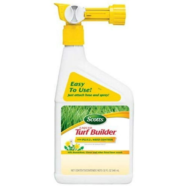 Scotts Liquid Turf Builder Lawn Fertilizer with Plus 2 Weed Control (Liquid Lawn Fertilizer plus
