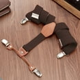 thumbnail image 5 of Buyless Fashion 2 Pack Adjustable Suspenders for Kids - 26" Elastic  Straps  1" - Leather Y Shape Back - 5151-2 - Brown, 5 of 7