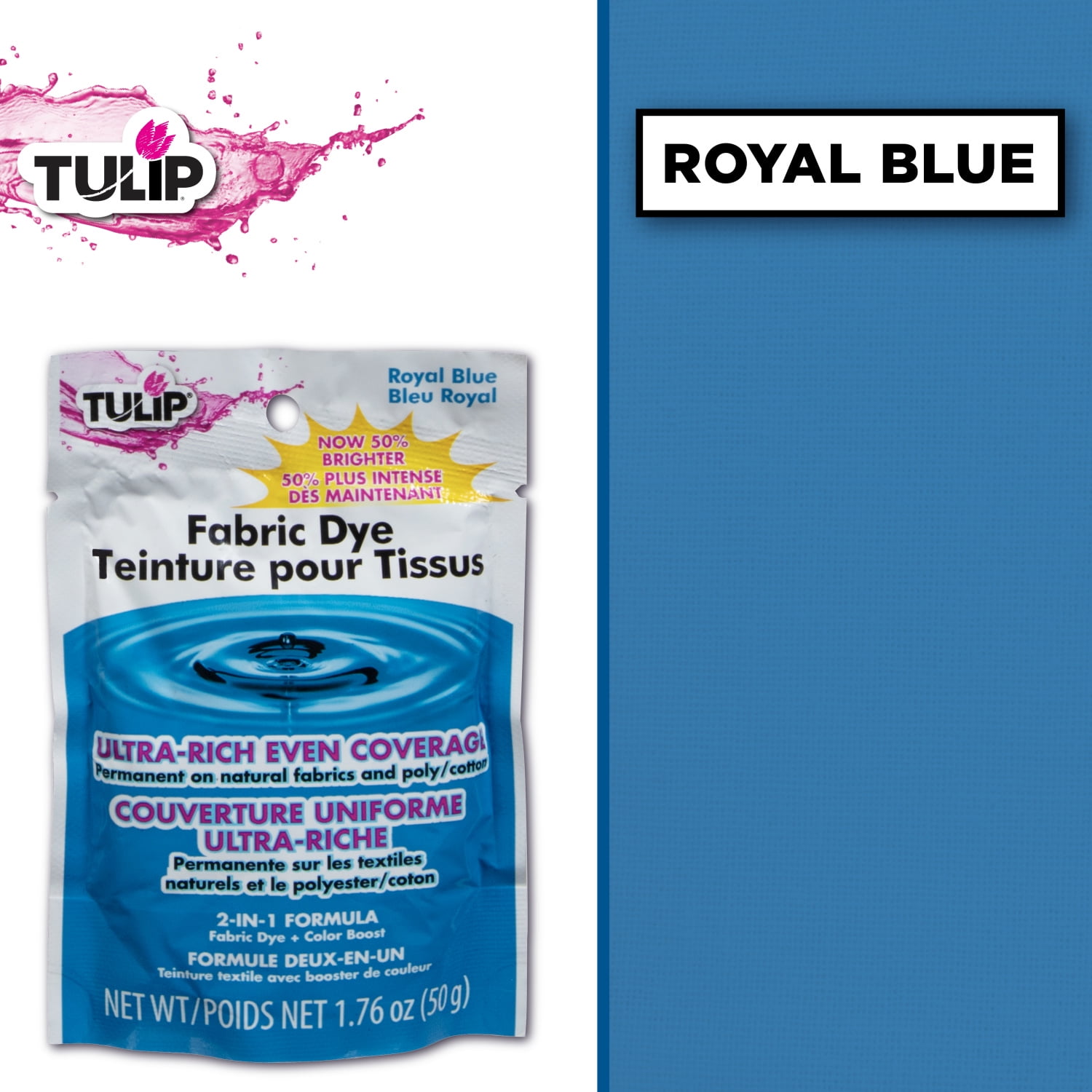 Tulip Bright Pink, One-Color Permanent Fabric Dye