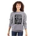 thumbnail image 3 of Jesus is my Lord and Savior Faith Unisex Plus Fleece Graphic Sweatshirt Brisco Brands 3X, 3 of 5