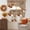 Brown, variant on White Pumpkins Fall Swag Kitchen Curtains Sets for Windows 24 Inch Length, Thanksgiving Floral Botanical Brown Short Window Curtain Panels Swags Valances and Tiers 3 Piece Set for Cafe/Dining Room