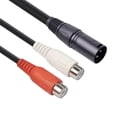 thumbnail image 1 of XLR Male to 2-RCA Female Microphone Adapter Cable for Mic Speaker Amplifiers, 1 of 6