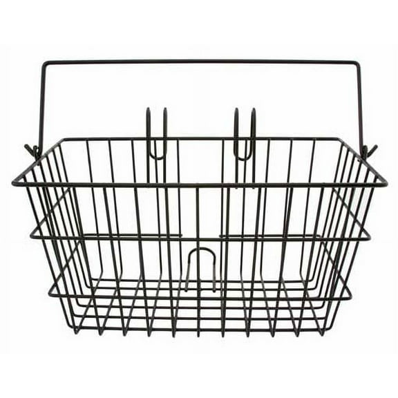 Square Steel Wire Basket 328 Black.bicycle basket, bike basket, lowrider bikes, beach cruiser, limos, stretch bicycles, track