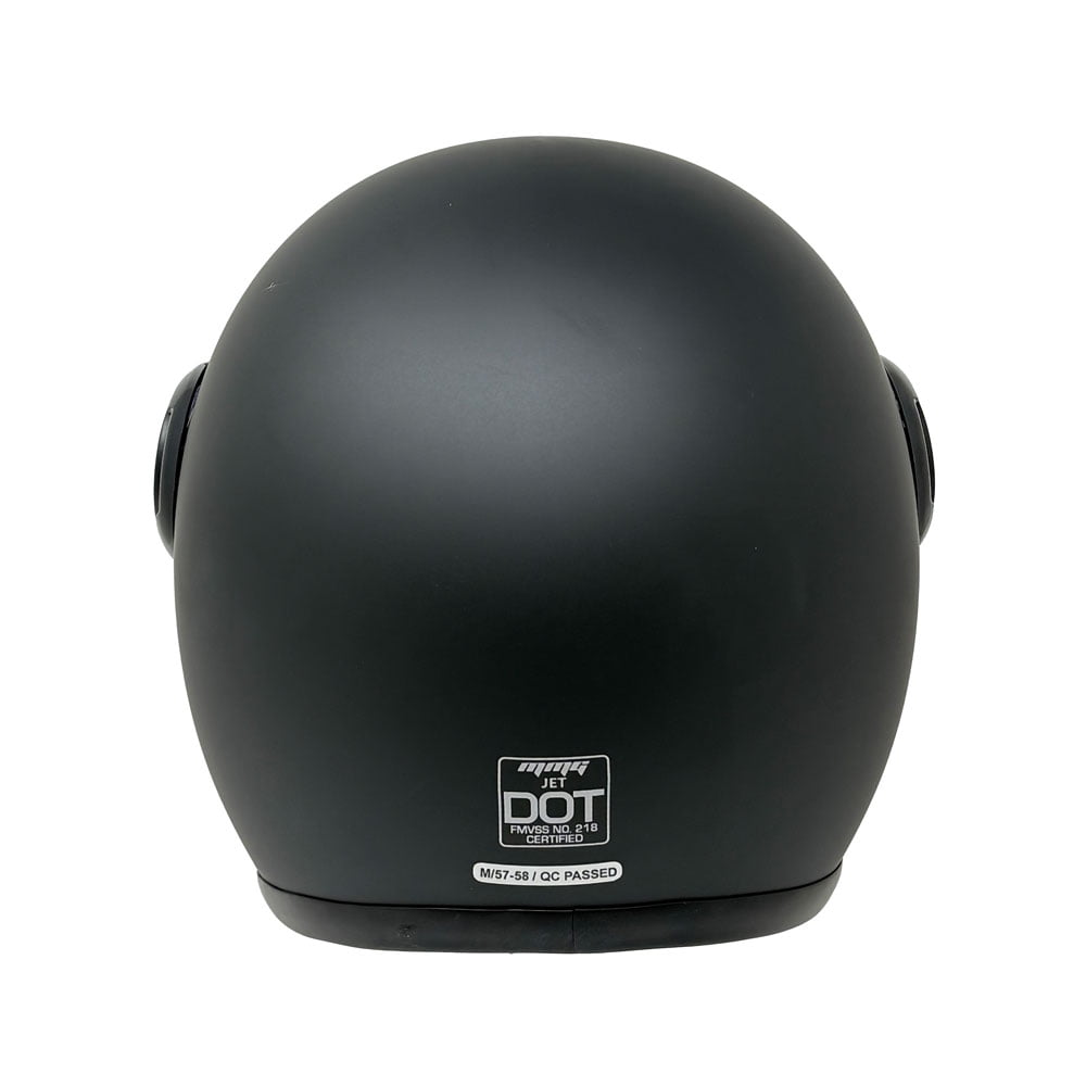 MMG Adult Motorcycle Helmet, Open Face Flip Up Visor DOT - Matte Black (Medium)