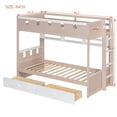 thumbnail image 2 of Harper & Bright Designs Twin over Twin Castle Bunk Bed with Storage Drawers and Shelf, Wooden Twin Size Bunk Beds Frame with LED Light for Bedroom, White, 2 of 13