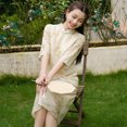 thumbnail image 3 of 2023 Nuevo vestido para mujer de lino de alta calidad con cuello alto estilo chino vestidos casuales transpirables de verano, 3 of 4