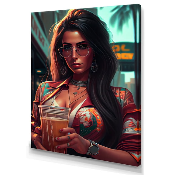 Designart Woman On The Street In The Summer II Canvas Wall Art