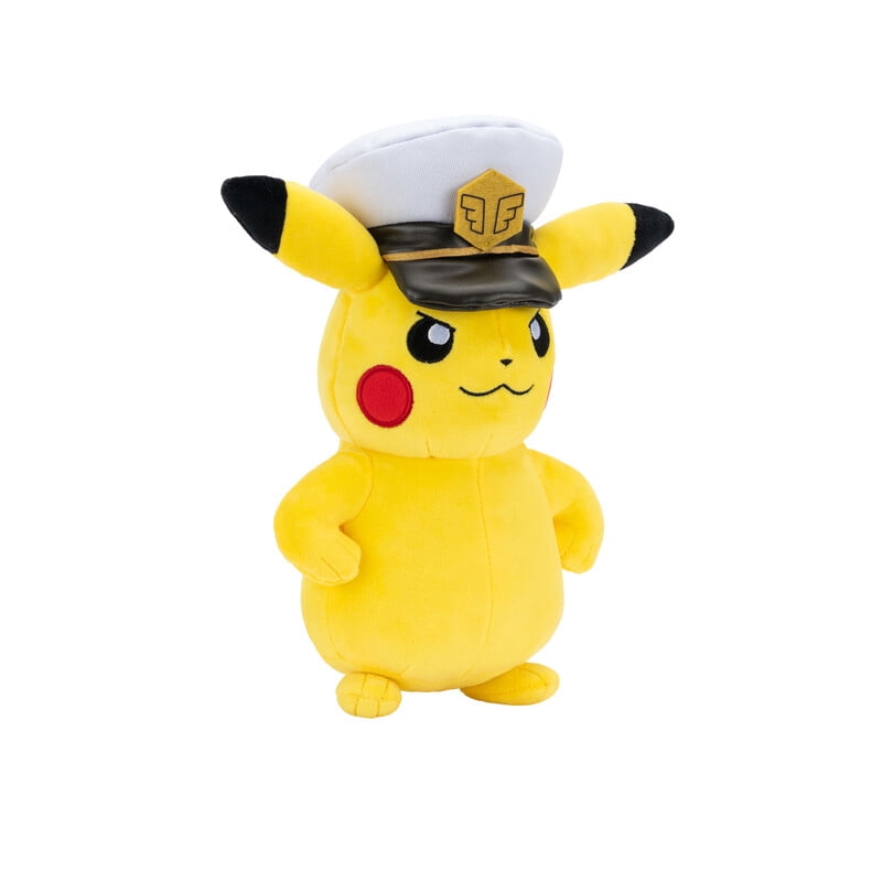 Pokemon Captain Pikachu Plush - 8-Inch Soft Plush with Captain’s Hat and Authentic Details
