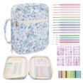 thumbnail image 1 of Funda para Biblia BESARME, set grande de estudio con flores azules, 1 of 7