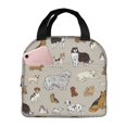 thumbnail image 1 of Fotbe Dog Animal Bolsa Térmica con Estampado y Forro de Aluminio Grueso Bolsa de Almuerzo con Bolsillo Frontal para Hombres y Mujeres, Ideal para Trabajo, Escuela, 1 of 8