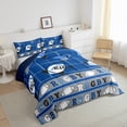 thumbnail image 3 of Feelyou Retro Rugby Sports Bedding Comforter Set, Est Sleep Football Twin Comforter Sets, Blue Cartoon Soccer Reversible Bedding Set, Lightweight Room Decor, 2 Pieces, 3 of 8