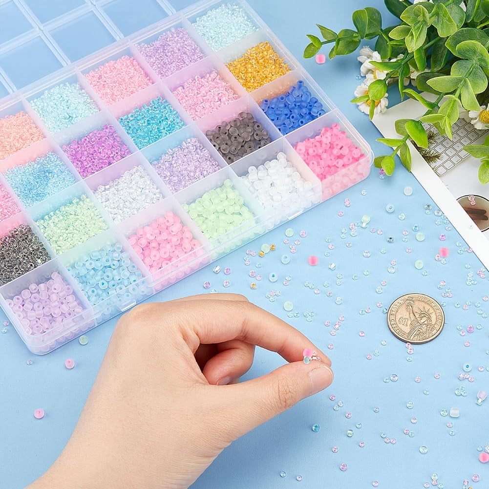11581pcs Luminous Glass Seed Beads 24 Styles Glow in The Dark 2/2.5/4mm