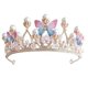 thumbnail image 1 of Tiaras de princesa para niñas, corona de cumpleaños para niñas mariposa princesa rendimiento disco modelo de pelo pasarela Tiara de cristal hecha a mano, 1 of 3