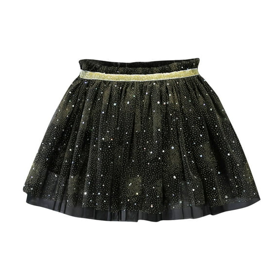 Light Ballets Tutus Skirt Girls Shiny Tutus Skirt for Toddler, Girls Summer New Mesh Puffy Skirt, Kids Princess Ballets Dance Tulles Dress Skirts Girls Casual Skirts Black 2Y