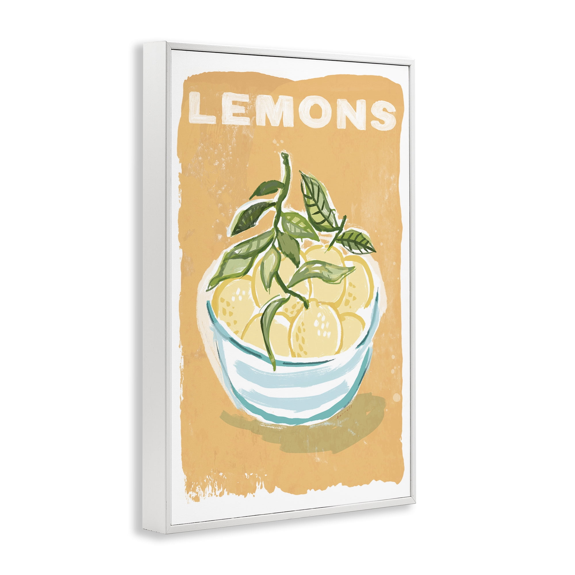 Stupell Industries Lemon Twist Motif White Framed Giclee Art, design by Chad Barrett