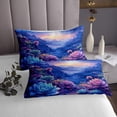 thumbnail image 3 of Succulent Bedspread Set Kids Natural Landscape Print Quilt Set Queen for Room Decorative Watercolor Succulent Pattern Coverlet Set Moon And Mountain Decor Bedding Set, 3 of 5