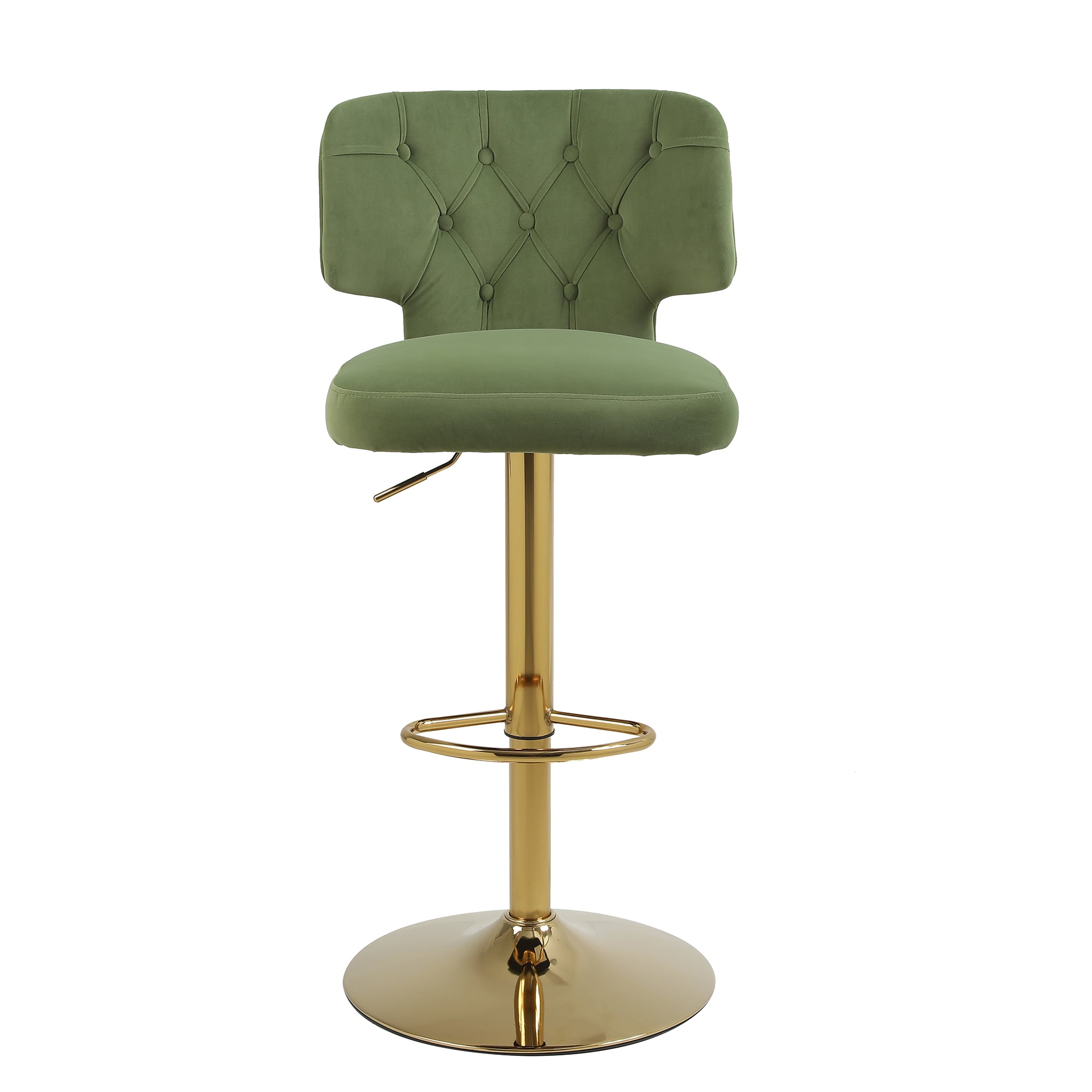 Kadyn Set of 2 Adjustable Swivel Bar Stools Chair with Back& Footrest for Home, Avocado Kadyn Set of 2 Adjustable Swivel Bar Stools Chair with Back& Footrest for Home, Avocado