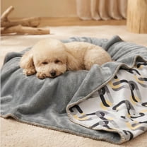 FanciHommie Reversible Dual-Sided Pet Blanket Super Soft Fleece One Side & Waterproof Other Side, for Dog Cat Bed Sofa Car Seat, M Size (41"x50") Gray