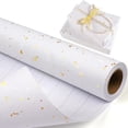 thumbnail image 1 of Rollo de papel para envolver regalos MAMUNU, 43 x 10 m, lámina de oro blanco, 1 of 9