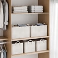 thumbnail image 7 of StorageWorks Large Fabric Storage Bins with Metal Frame, Collapsible Storage Baskets for Shelves, 2-Pack, Beige Cotton-Linen, 7 of 7