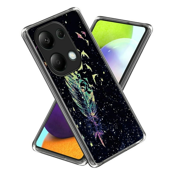 For Xiaomi Redmi Note 13 Pro 4G/Poco M6 Pro 4G TPU Case Soft Phone Cover Pattern Printing - Feather