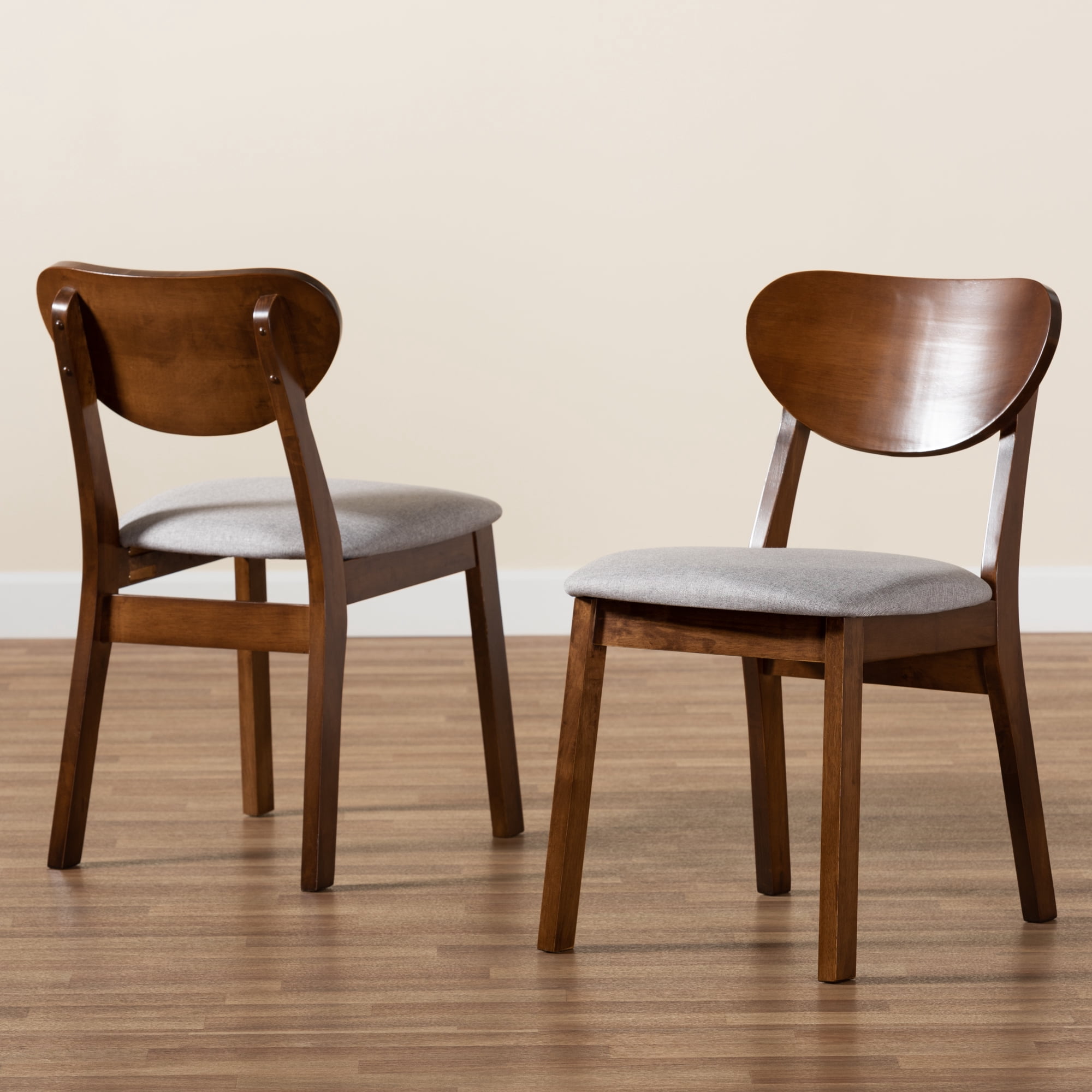 Baxton Studio Damara Dining Chair, Set of 2, Grey