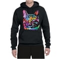 thumbnail image 3 of Cute Cat | Dean Russo Art Animal Lover Unisex Hoodie Sweatshirt, Black, Medium, 3 of 6