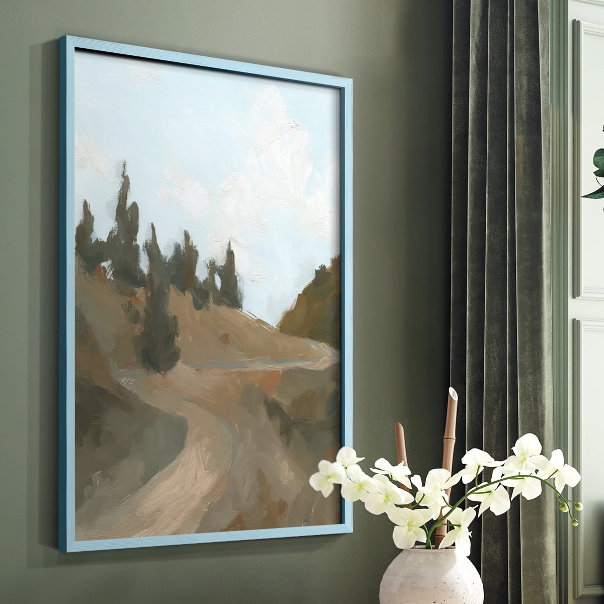 West Fork Hiking Trail IV Framed Print in Blue Solid Wood 11 x 14 Framed Print