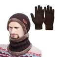 thumbnail image 2 of ZSQDM Women and Men Winter Knit Warm Hats Scarf Dual Purposehat Ear Protection Windproof Hat Warm Gloves Three Piece Set Women beanie Black Cowboy Hat Scarf Hat Gloves Hat Storage for Baseball Caps, 2 of 3