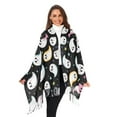 thumbnail image 3 of FORMRS Womens Scarf Winter Soft Long Big Warm Shawls Wrap Tassel Scarves, White Halloween Ghost, 3 of 9