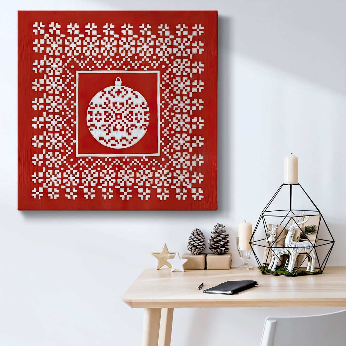 Fair Isle Snowflake III- Gallery Wrapped Canvas