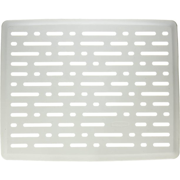 Rubbermaid 1G1606WHT Large White Twin Sink Mat