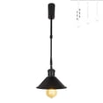 thumbnail image 1 of FSLiving Lampe Suspendue de Rail à Hauteur Réglable, Type J, Industrielle, Projecteur de Rail Rétractable avec Tige Télescopique, Lampe à Monture Cardan, Juno Track Instantané sur Lampe Conique Noire, 1 Lumière, 1 of 7