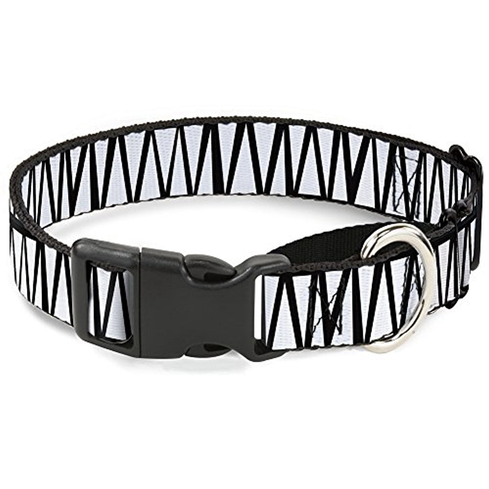 buckle-down zig zag doodle black white martingale dog collar