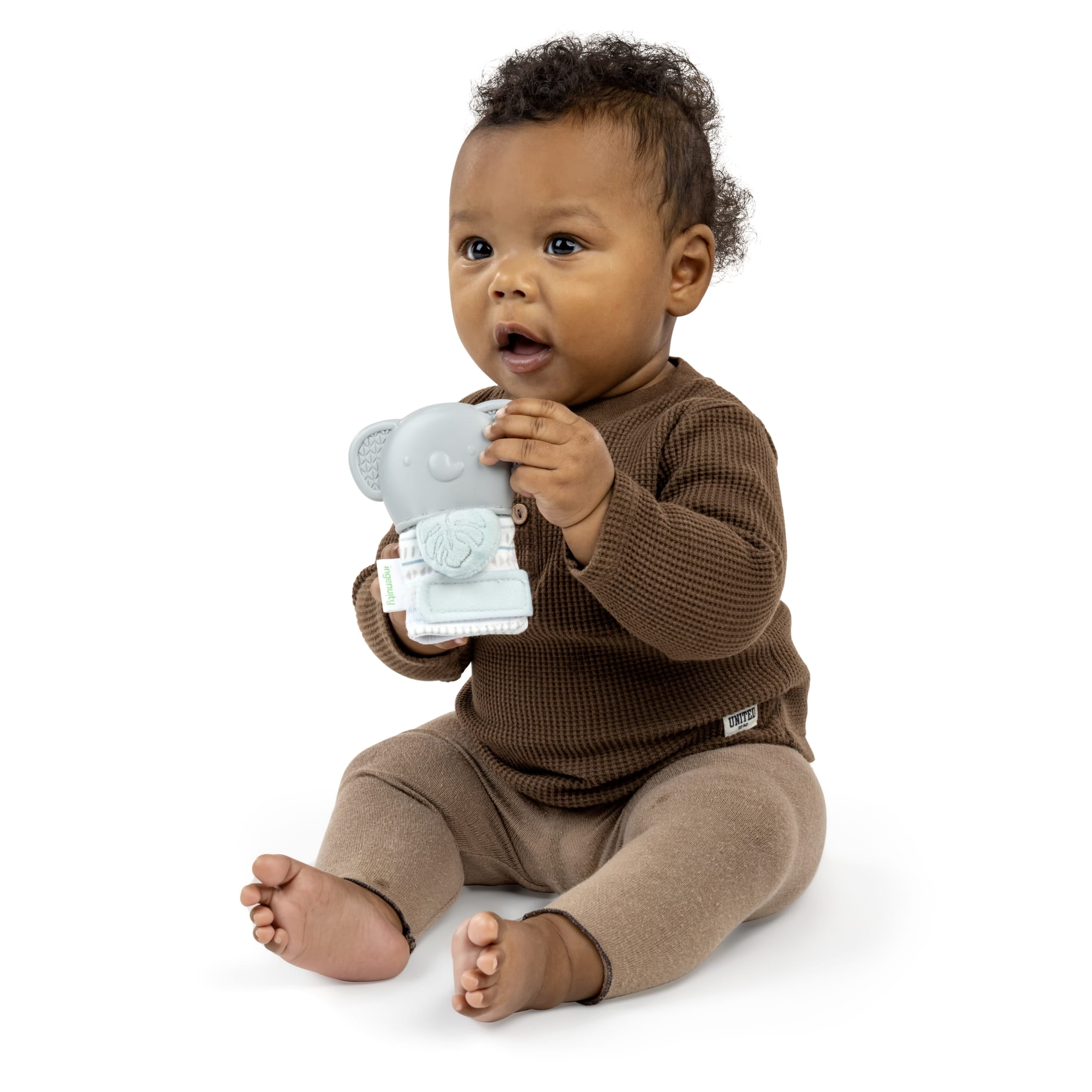 Ingenuity Teething Mitt & Rattle, For Ages 3 Months & Up -  Van