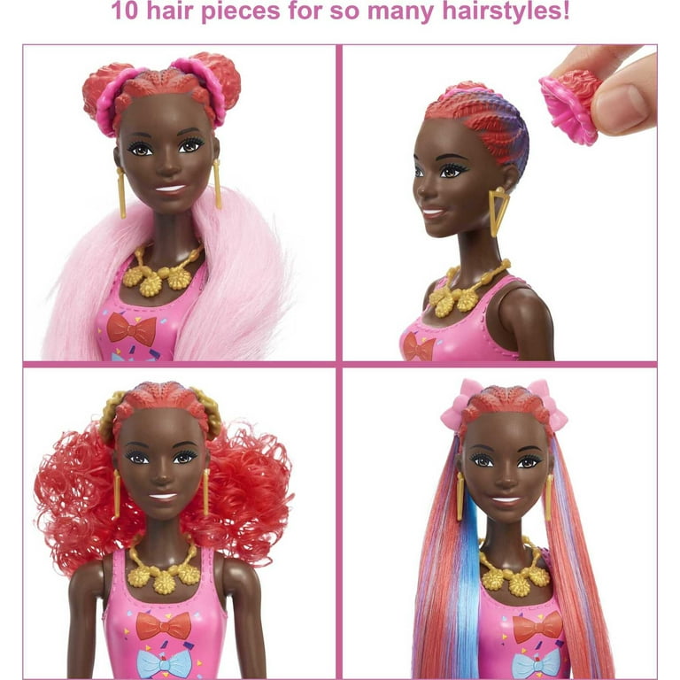 Barbie Color Reveal Glitter! Pink Hair Swaps Doll