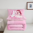 thumbnail image 5 of Manfei Dreamy Princess Twin Comforter Sets,Cute Unicorn Bedding Set,Pink,Pink Reversible,2pcs,1 Comforter and 1 Pillowcase, 5 of 7