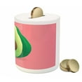 thumbnail image 3 of Avocado Piggy Bank, Cut out Slice of Fresh and Healthy Avocado with Vibrant Summer Colors, Ceramic Coin Bank Money Box for Cash Saving, 3.6" X 3.2", Pale Pink Green Brown, by Ambesonne, 3 of 4