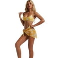 thumbnail image 2 of Women's 3 Piece Triangle Bikini Bathing Suit Set, Tie Dye Adjustable String Top Briefs with Cover Up Skirt Sun Block Swimsuit Set,Spaghetti Strap Sexy Bikini Swimwear Deep U Neck Tops,Yellow S-2XL, 2 of 7