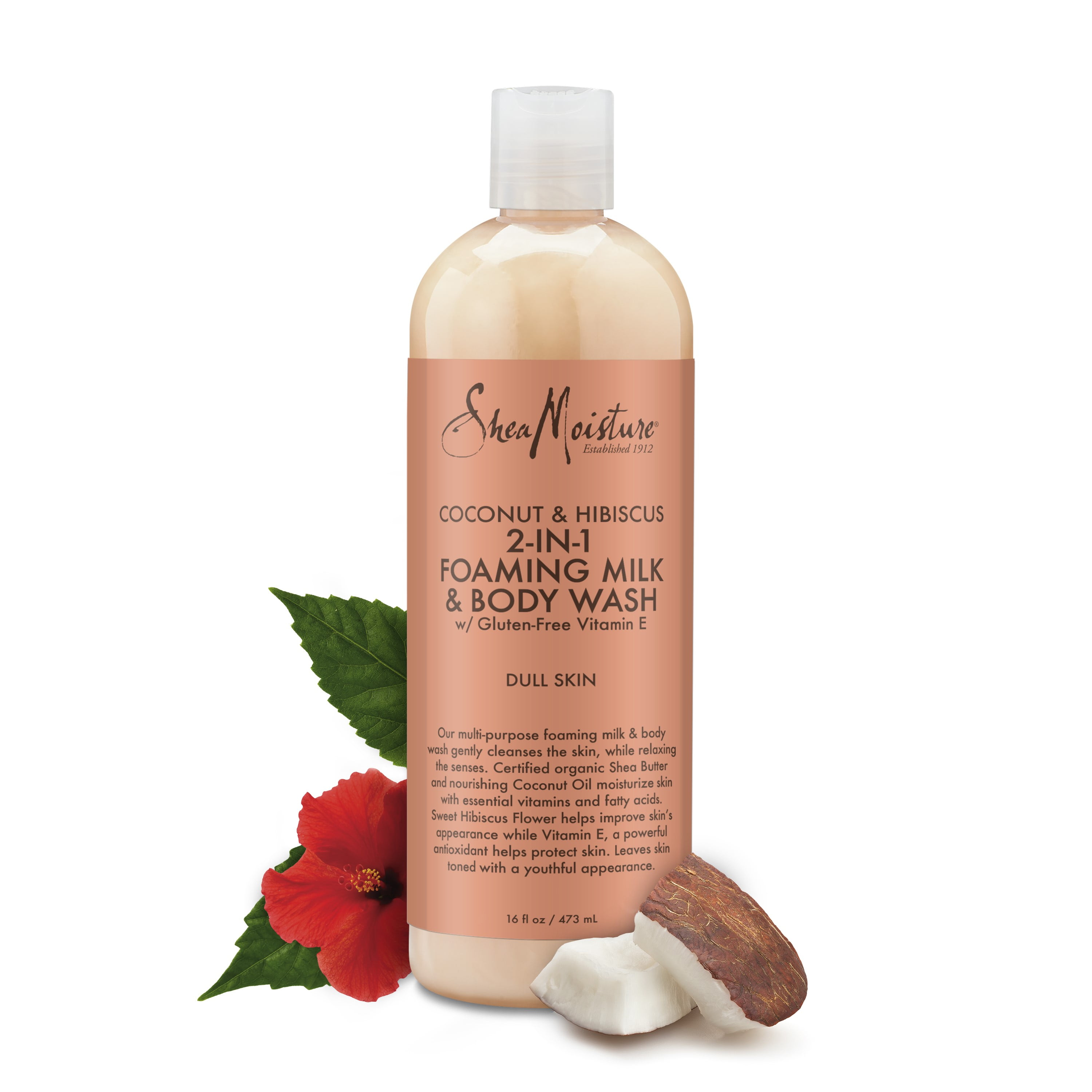 shea moisture coconut & hibiscus foaming milk & body wash