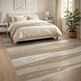 thumbnail image 3 of ODIKA 8'x10' Tan Beige Abstract Flowing Wave Geometric Washable Area Rug Contemporary Minimalist Horizontal Striped Diamond for Living Room, Under Sectional, Family , Durable, Non-Slip, 3 of 7
