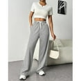 thumbnail image 2 of jinghuiyue Women Wide Leg High Waist Sweatpants Straight Leg Lounge Drawstring Elastic Sweat Pant with Pockets M, 2 of 7