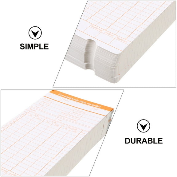 Stri 100 Sheets Time Attendance Cards Time Attendance Record Cards for Employee (Random Color)