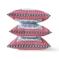 thumbnail image 2 of Window Wreath Palace Throw Fabric Pillow with Zip in Magenta Red and Gold 16x16, 2 of 3