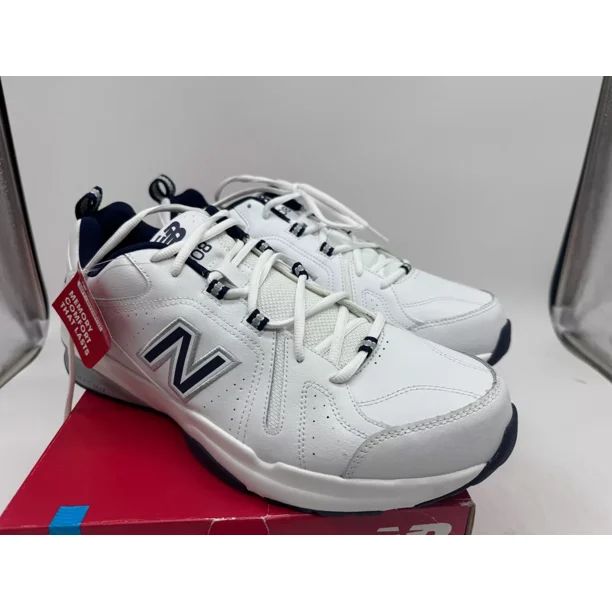NEW BALANCE MEN 608 V5 CASUAL COMFORT CROSS TRAINER SHOES SNEAKERS WHITE SIZE 14