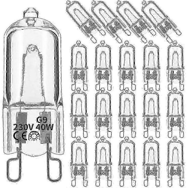 20Pcs G9 Halogen Light Bulbs,40W Clear Halogen Lamps Dimmable,Warm White 2800K for Chandeliers,Pend hwy
