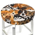 thumbnail image 3 of Naloa Dogs Different Breeds Round Bar Stool Cushion Cover 12-14 inch, Fits Kitchen, Office, Restaurant Chairs - 14 inch, 3 of 7